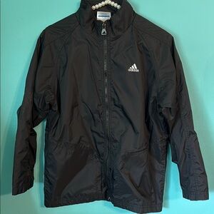 Adidas Black Simple Basic Everyday Windbreaker Jacket M